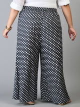 Plus Size Polka Dot Grey Palazzo