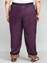 Plus Size Aari Purple Trousers