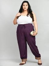 Plus Size Aari Purple Trousers
