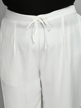 Plus Size Aari White Trousers